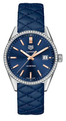 TAG Heuer Carrera Quartz 39 Stainless Steel / Diamond / Blue
